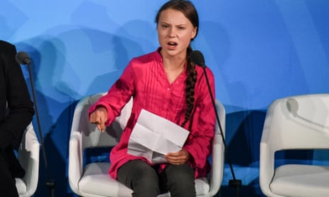 World Leaders Gather For United Nations Climate Summit<br>NEW YORK, NY - SEPTEMBER 23: Youth activist Greta Thunberg speaks at the Climate Action Summit at the United Nations on September 23, 2019 in New York City. While the United States will not be participating, China and about 70 other countries are expected to make announcements concerning climate change. The summit at the U.N. comes after a worldwide Youth Climate Strike on Friday, which saw millions of young people around the world demanding action to address the climate crisis. (Photo by Stephanie Keith/Getty Images)