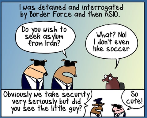 Cartoon by First Dog on the Moon titled Airport Possum, panel 5
