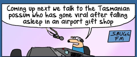 Cartoon by First Dog on the Moon titled Airport Possum, panel 1