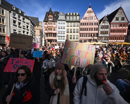 A placard reads 'My favourite season is the fall of the patriarchy'