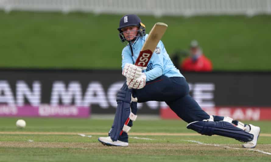Danni Wyatt clips the ball through the legside during her impressive innings for England against Pakistan