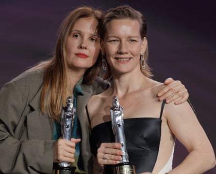 Justine Triet and Sandra Hüller at the European Film Awards.