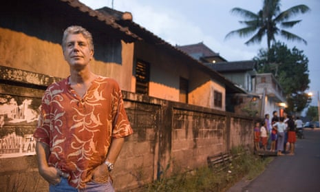 Anthony Bourdain in his No Reservations television series, 2005.