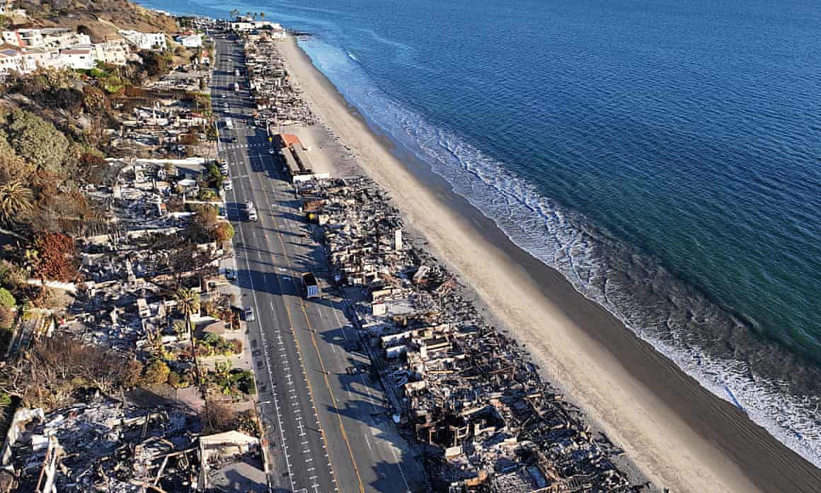 Beachside homes destroyed in the Palisades fire