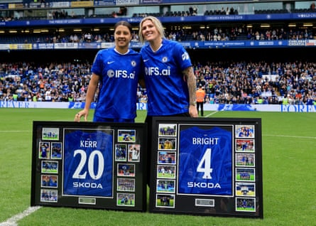 Millie Bright (right) and Sam Kerr are both leaving Chelsea after trophy-laden careers with the club.