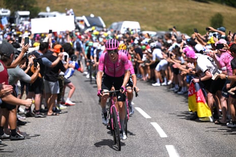 Georg Steinhauser leads a breakaway.