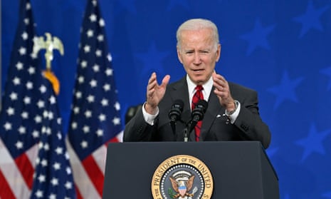 President Biden delivers a speech during his visit at a Lockheed Martin facility in Troy, Alabama, in the US.