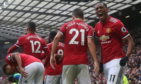 Anthony Martial of Manchester United celebrates scoring against Tottenham Hotspur