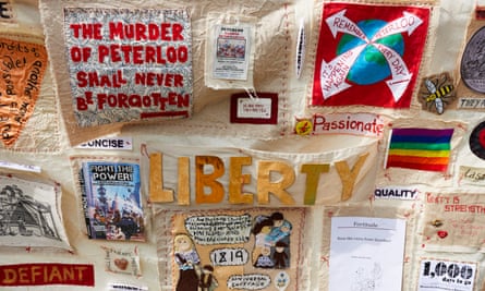 A tapestry created by the Peterloo Memorial Campaign Group in 2017.