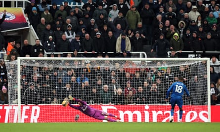 Aaron Ramsdale saves the ninth penalty from Bafodé Diakité of Bournemouth to win the FA Cup tie for Newcastle.