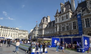 The Ryder Cup fan zone outside the Hotel de Ville in central Paris