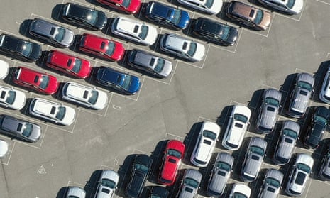 New cars populate a parking lot on May 02, 2020 in Hicksville, New York.