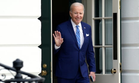 President Joe Biden leaves the White House on Thursday morning.