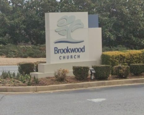 a sign for Brookwood Church