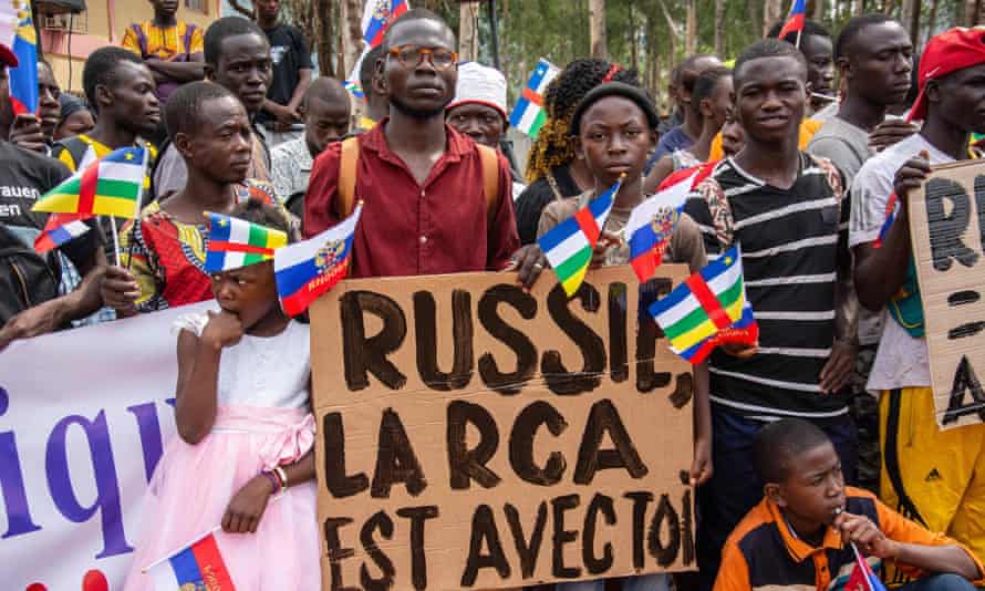 A pro-Russia rally in Bangui, Central African Republic, in March
