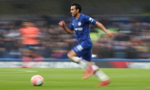 Pedro in action for Chelsea against Everton this month.