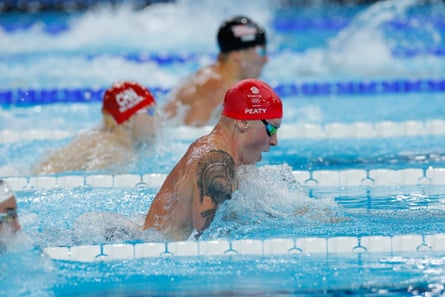 Adam Peaty wins silver in the Olympics men's 100m breaststroke final in Paris in 2024.