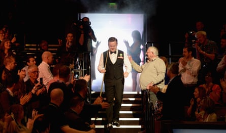 Shaun Murphy enters the arena before the 2015 final at the Crucible.