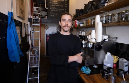 Barista Dominic in a cafe on Chatsworth Road