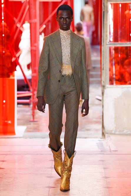 fall/winter 2022 collection by john galliano dress pants Classic John Galliano collections that continue to stun me: Dior Couture, F/W 2005. The transparent layering makes magic. It's deconstructive but gentle; softer than the raw edges characteristic of his Margiela days