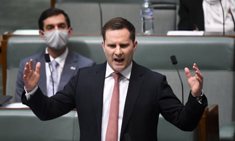Australian Immigration Minister Alex Hawke speaks during House of Representatives Question Time at Parliament House in Canberra