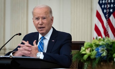 Joe Biden at the White House on Wednesday. Jen Psaki said: ‘The president has stated and reiterated his commitment to nominating a Black woman to the supreme court'.’