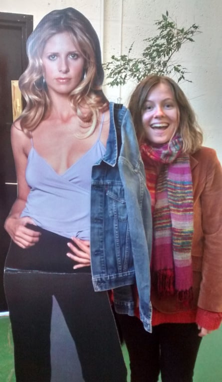 Zoe with Buffy (albeit a cardboard cut out of her)