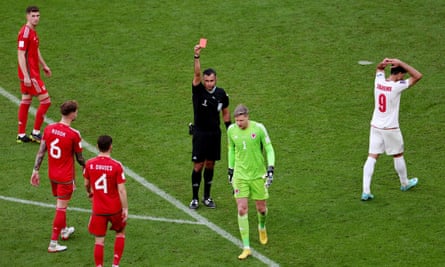 Wayne Hennessey of Wales was one of only two players sent off in the group stage.