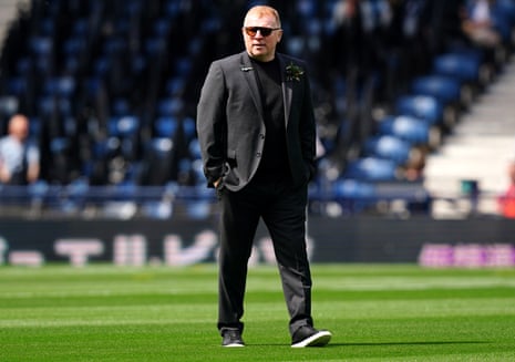Dunfermline head coach Neil Lennon surveys the scene at Hampden Park ahead of the Scottish Cup final.