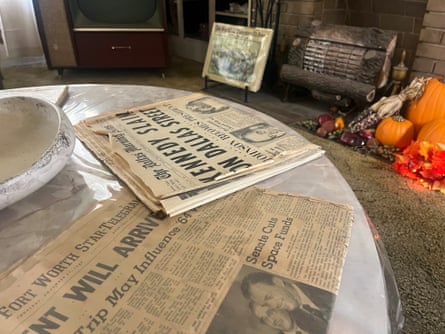 Historical newspapers at the Oswald Rooming House Museum.