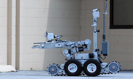 A bomb disposal robot similar to that used to end standoff with Dallas gunman Micah Johnson.