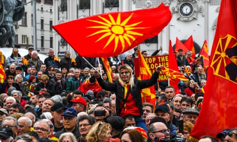 Macedonians protest against the proposed name change in March