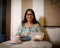 Dhruti Shah with her takeaway box at Fair Shot in Covent Garden
