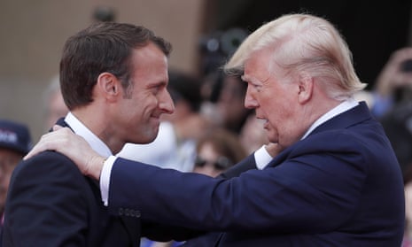 French President Emmanuel Macron, left, meets US President Donald Trump in 2019. 