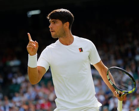 Carlos Alcaraz shakes off Tarvet from his back without inhibitions or regrets | Wimbledon 2025 | The Guardian