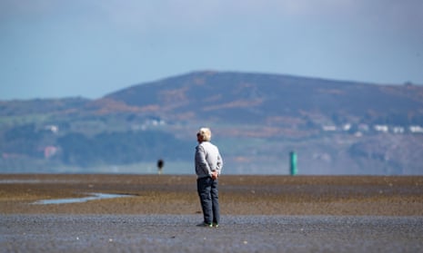 A member of the public enjoying the good weather at Sandymount beach in Dublin on Thursday.