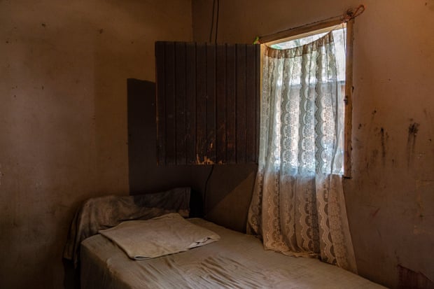 A dilapidated bedroom
