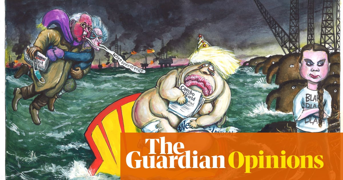Martin Rowson on Shell’s exit from the Cambo oil field – cartoon