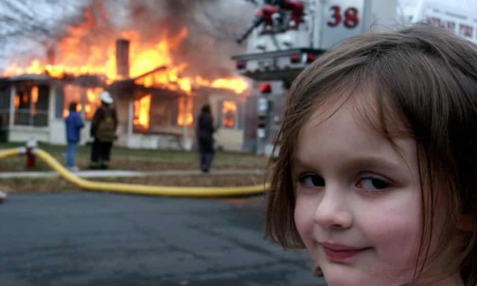 Woman In Disaster Girl Meme Sells Original Photo As Nft For 500 000 Non Fungible Tokens Nfts The Guardian