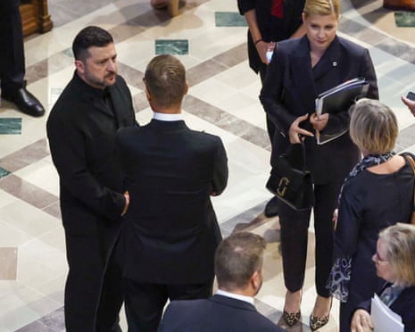 Ukrainian president Volodymyr Zelenskyy at the Washington National Cathedral.