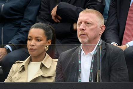 Boris Becker with his partner, Lilian de Carvalho Monteiro, at the Italian Open in Rome.