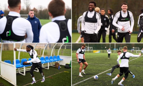 Training at Macclesfield before the FA Cup tie against Crystal Palace