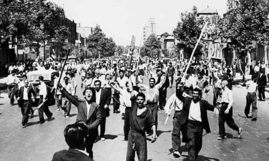 Protesters in Tehran during the 1953 coup.