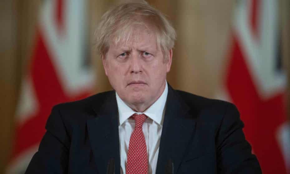 Boris Johnson at a coronavirus news conference earlier this month.