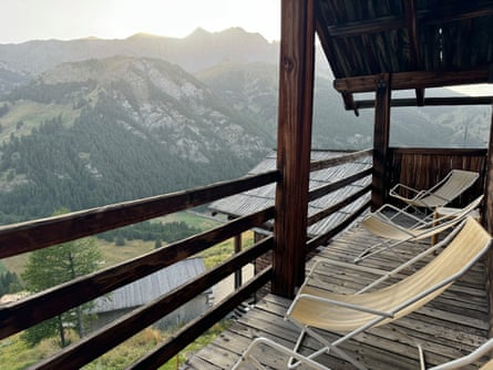 Balcony view of mountains at Hotel le Grand Tétras, Saint-Véran