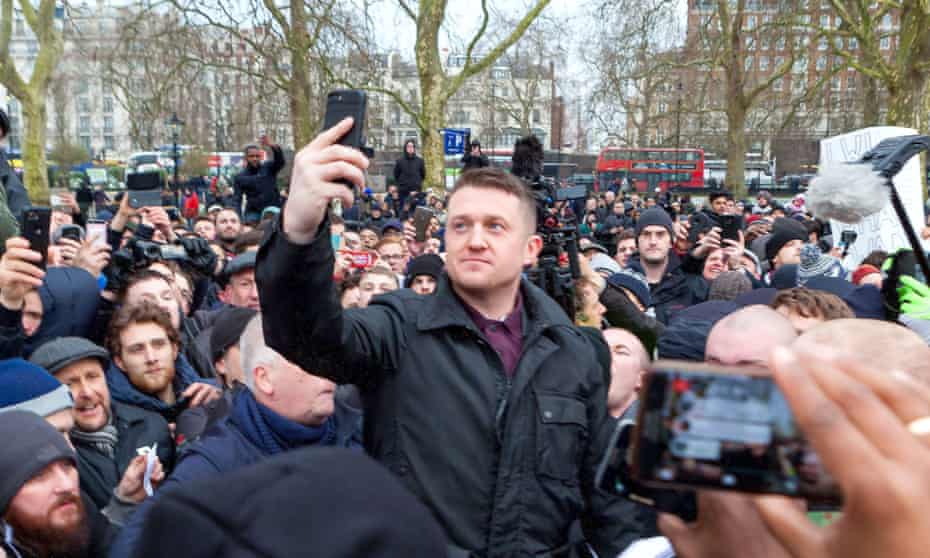 Stephen Yaxley-Lennon, also known as Tommy Robinson, at Speakers’ Corner, London in March.