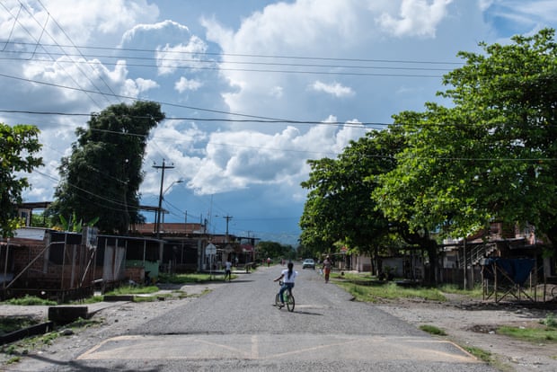 Main street, one of the few paved roads in Quinamayó