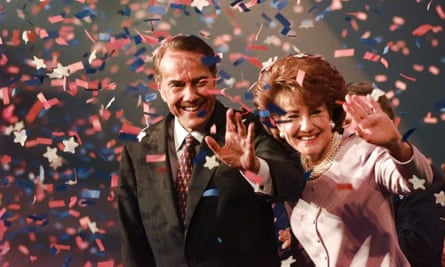 Bob Dole and his wife Elizabeth at the Republican national convention in San Diego in 1996, when he accepted the party’s presidential nomination.