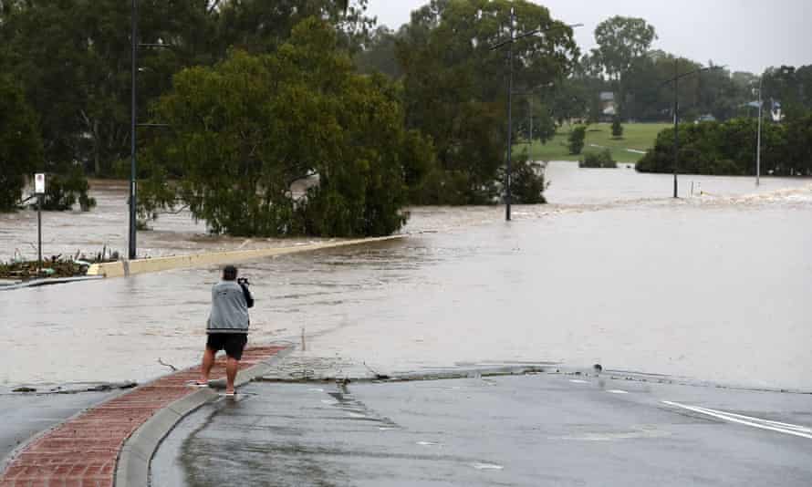 A resident at the One Mile Bridge in Ipswich.