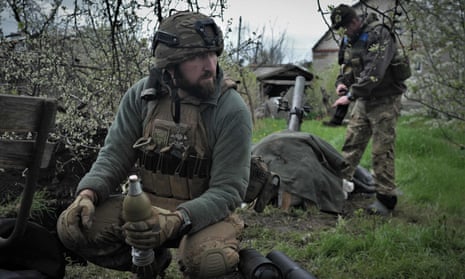 Servicemen of the Ukrainian Volunteer Army near Ugledar, Donetsk region.